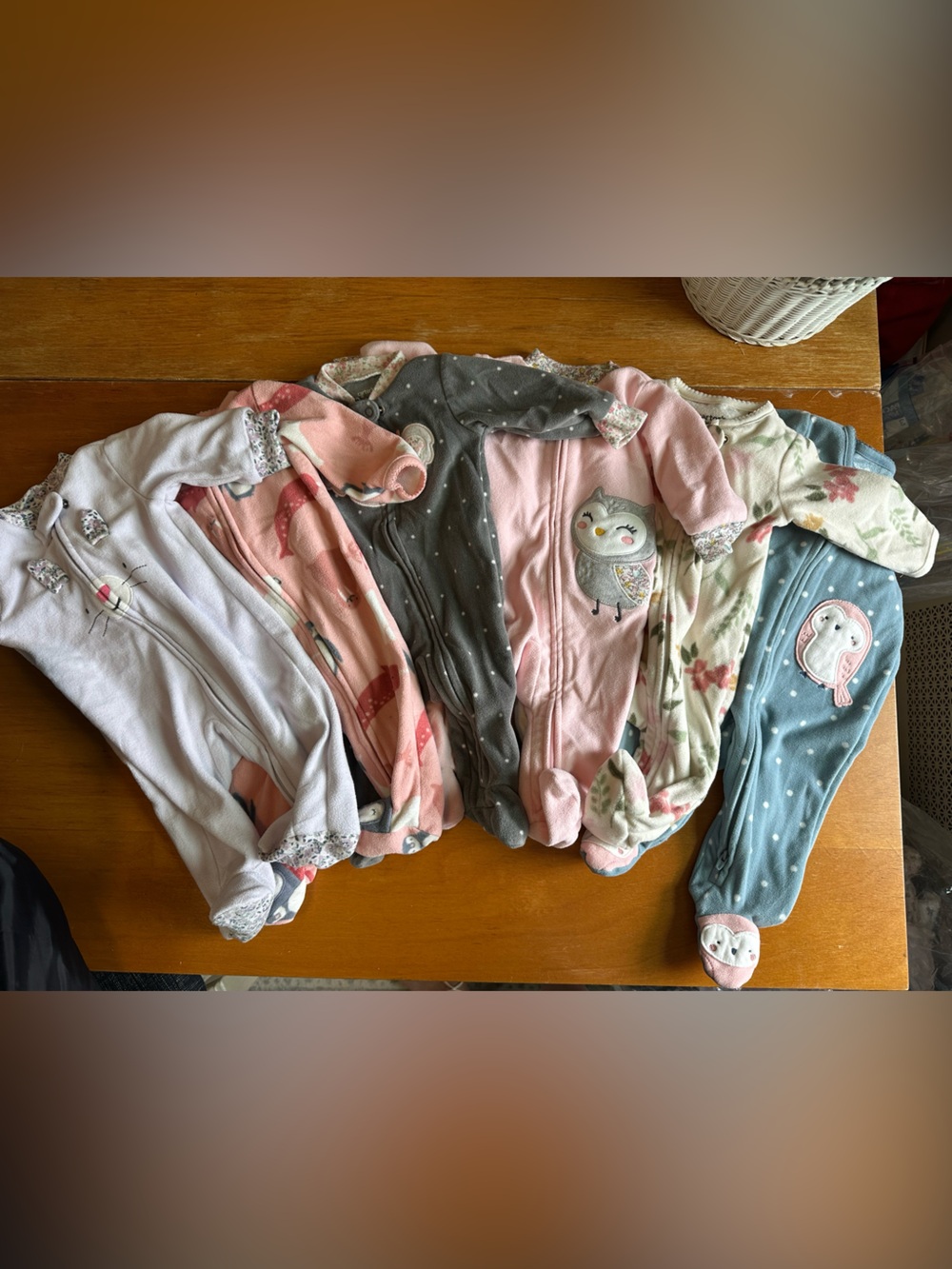 Bundle of 6 Fleece Zip Pajamas